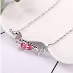 Halskette mit Hundeanhänger, verziert mit Swarovski-Kristallen, rosa