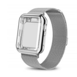 Apple Watch Armband mit Gehäuse, Edelstahl, 42 mm, Silber
