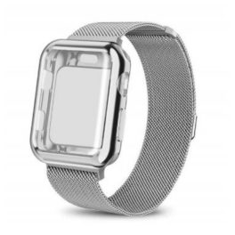 Apple Watch Armband mit Gehäuse, Edelstahl, 38 mm, Silber