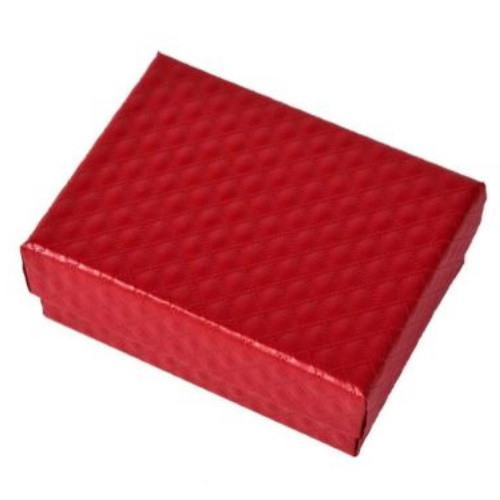 Schmuckkästchen mit Strukturmuster, Papier, rot
