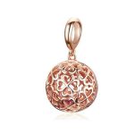 Silberanhänger, durchbrochenes Blumenmuster, Roségold