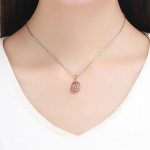  Silberanhänger, durchbrochenes Blumenmuster, Roségold