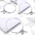 Silbernes Armband, Schloss und Schlüssel