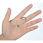  Silberner Herzanhänger mit Schleife und Kristallen