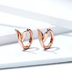 Silberohrringe, Delfinschwanz, Roségold