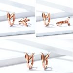 Silberohrringe, Delfinschwanz, Roségold