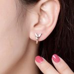 Silberohrringe, Delfinschwanz, Roségold