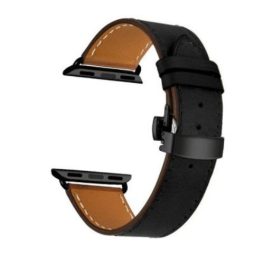 Apple Watch Armband, Leder, 42-44 mm, schwarz