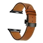 Apple Watch Armband, Leder, 42-44 mm, braun-schwarz