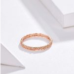 Silberring mit Zirkonkristall, Roségold, Größe 6