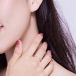 Silberring mit Zirkonkristall, Roségold, Größe 7