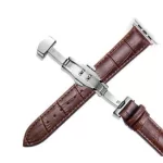 Apple Watch Armband mit Metallschnalle, Leder, 42-44 mm, braun