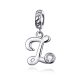 Ezüst charm, Z betű cirkónium kristállyal