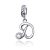 Ezüst charm, D betű cirkónium kristállyal
