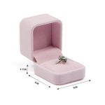 Schmuckkästchen für Ring, Samt, rosa
