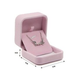 Schmuckkästchen für Halskette, Samt, rosa