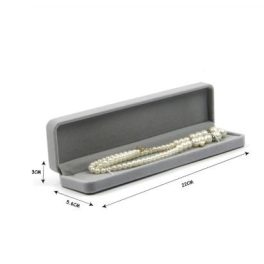 Schmuckkästchen für Halskette, Samt, grau
