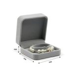 Schmuckkästchen für Armband, Samt, grau
