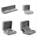 Schmuckkästchen für Armband, Samt, grau