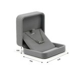 Schmuckkästchen für Anhänger, Samt, grau