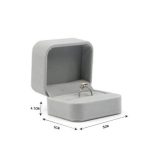 Schmuckkästchen für Ring, Samt, grau