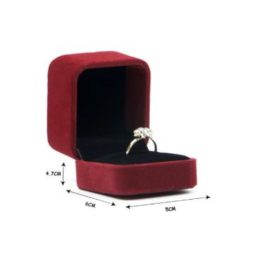 Schmuckkästchen für Ring, Samt, rot