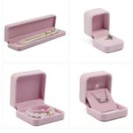 Schmuckkästchen für Ring, Samt, rosa