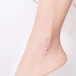 Silbernes Fußkettchen mit Katzenkopf, Platinbeschichtung