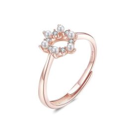 Silberring mit Blumen, Roségold