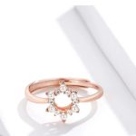 Silberring mit Blumen, Roségold