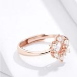 Silberring mit Blumen, Roségold