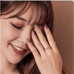 Silberring mit Blumen, Roségold