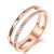 Damenring aus Edelstahl, mit Kristall, Roségold, Größe 6