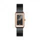Damenarmbanduhr mit rechteckigem Metallarmband, schwarz