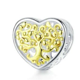  Silberanhänger, Herz mit Lebensbaum