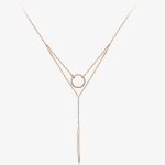 Silberne Doppelkette mit Ring, Roségold