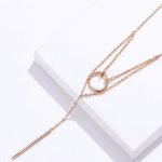 Silberne Doppelkette mit Ring, Roségold