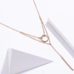 Silberne Doppelkette mit Ring, Roségold