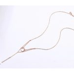 Silberne Doppelkette mit Ring, Roségold