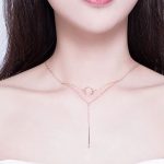 Silberne Doppelkette mit Ring, Roségold