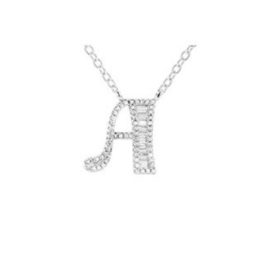Silberne Halskette mit Buchstabenanhänger, A