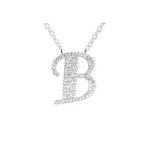 Silberne Halskette mit Buchstabenanhänger, B