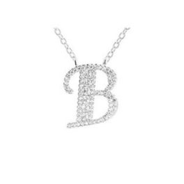 Silberne Halskette mit Buchstabenanhänger, B
