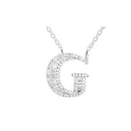 Silberne Halskette mit Buchstabenanhänger, G