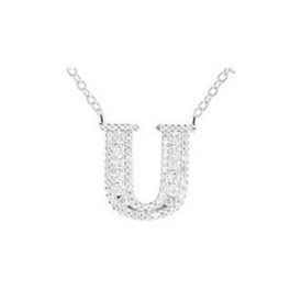 Silberne Halskette mit Buchstabenanhänger, U
