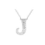 Silberne Halskette mit Buchstabenanhänger, J