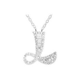 Silberne Halskette mit Buchstabenanhänger, L
