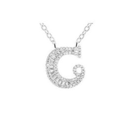 Silberne Halskette mit Buchstabenanhänger, C