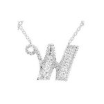 Silberne Halskette mit Buchstabenanhänger, W