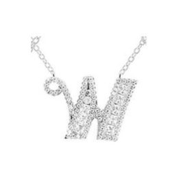 Silberne Halskette mit Buchstabenanhänger, W